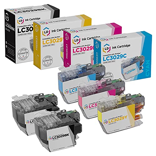 LD Compatible Ink Cartridge Replacement for Brother LC3029 Super High Yield (2 Black, 1 Cyan, 1 Magenta, 1 Yellow, 5-Pack)