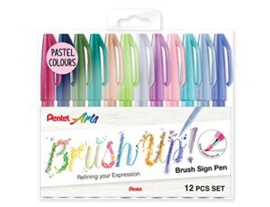 pentel brush sign pen pastel colors ses15c – brush nib – fibre tip