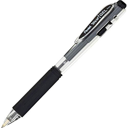 Pentel Gel Pens, Permanent, Retraable, Med Point, 24/Pack, Black Barrel/Ink (PENK437ASW2)