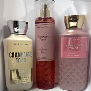 Bath and Body Works - Champagne Toast - Daily Trio - Shower Gel, Fine Fragrance Mist & Super Smooth Body Lotion