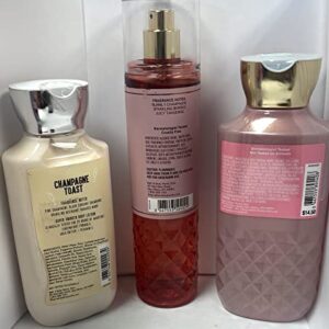 Bath and Body Works - Champagne Toast - Daily Trio - Shower Gel, Fine Fragrance Mist & Super Smooth Body Lotion