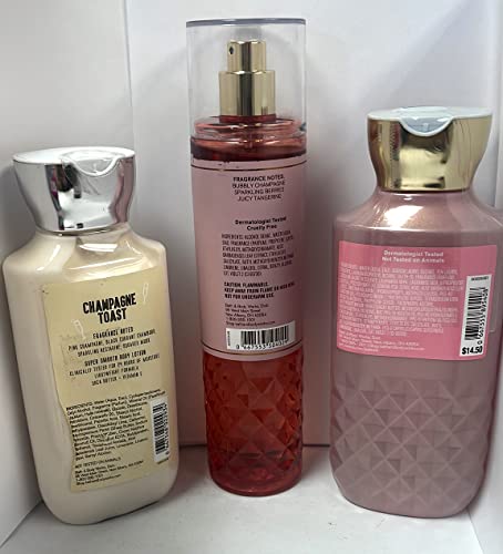 Bath and Body Works - Champagne Toast - Daily Trio - Shower Gel, Fine Fragrance Mist & Super Smooth Body Lotion