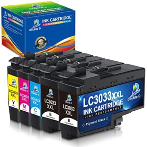 double d lc3033 ink cartridges upgraded compatible replacement for brother lc3033 lc3033xxl 3033 lc3035 3035 for brother mfc-j995dw mfc-j805dw mfc-j815dw mfc-j995dwxl mfc-j805dwx (2bk/c/m/y, 5 pack)