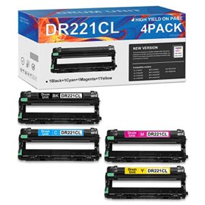 dr221cl drum: dra compatible dr-221 dr221 drum unit replacement for brother mfc-9130cw 9140cdn 9330cdw 9340cdw dcp-9015cdw 9020cdn printer black, cyan, magenta, yellow, 4-pack