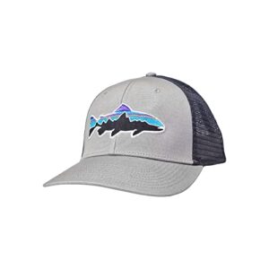 patagonia fitz roy fish lopro trucker hat (salt grey)