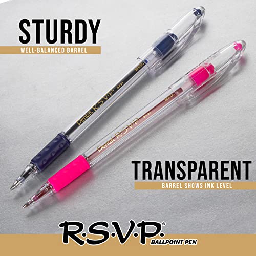 Pentel RSVP Super RT Ballpoint Pen, (0.7mm) Fine Line, Black Ink, 2-Pk - BX477BP2A