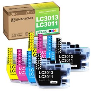 s smartomni compatible ink cartridge replacement for brother lc3013 ink cartridge color 8-pack (2k2c2m2y) set for brother mfc-j491dw mfc-j497dw mfc-j690dw mfc-j895dw printer black cyan magenta yellow