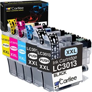 cartlee 5 set compatible high yield ink cartridges replacement for brother lc3013 lc-3013 for mfc-j491dw mfc-j497dw mfc-j895dw mfc-j690dw inkjet printers (2 black, 1 cyan, 1 magenta, 1 yellow) lc 3013