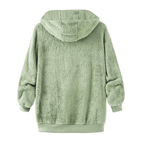 Winter Clothes for Women Plus Size, Coats for Women, Winter Jackets for Women Warm Lightweight Fleece Plush Zipper Hooded Jacket Comfy Coats Green