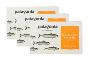 patagonia provisions patagonia roasted garlic mackerel (4.2oz unit) 3-pack