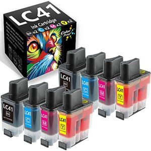 8-packcolorprint compatible ink cartridge replacement for lc41 lc-41 work with mfc-3240c 3340cn 5440cn 5840cn multi-function fax1840c 1940cn 2440c mfc-210c 420cn 620cn printer (2bk, 2c, 2m, 2y)