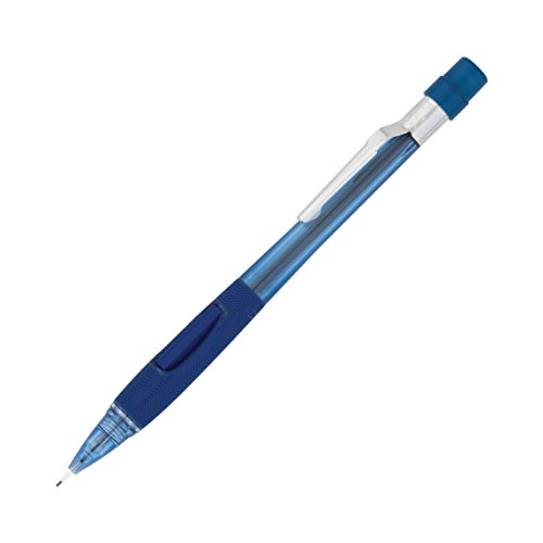 Pentel Quicker Clicker Automatic Pencil, 0.7mm Lead Size, Transparent Blue Barrel, Box of 12 (PD347TC)