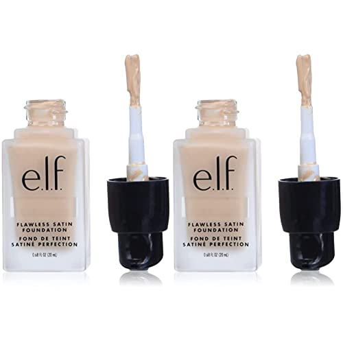 e.l.f. Flawless Finish Foundation, Lightweight & Medium Coverage, Semi-Matte Finish, Snow, 0.68 Fl Oz (20mL) (Pack of 2)