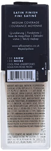 e.l.f. Flawless Finish Foundation, Lightweight & Medium Coverage, Semi-Matte Finish, Snow, 0.68 Fl Oz (20mL) (Pack of 2)