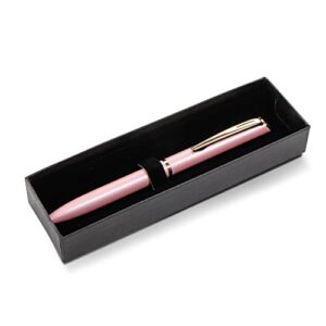 energel pentel style gel pen with gift box, pastel pink barrel, black ink, (0.7mm) medium line