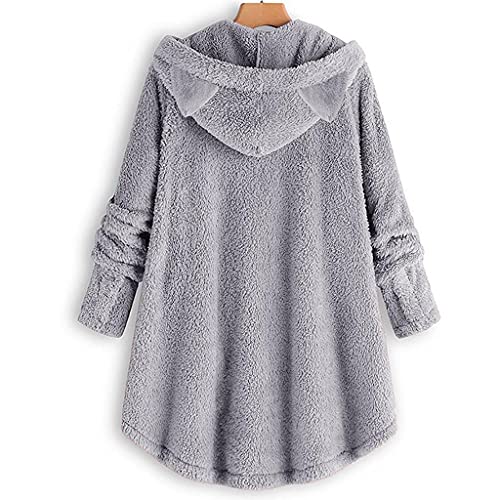 Winter Coats for Women 2022, Womens Winter Coats, Plus Size Winter Coats for Women Warm Shaggy Fleece Coat Outwear Faux Fur Outerwear Gray