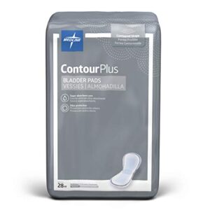 Medline ContourPlus Bladder Control Incontinence Pads, Moderate Absorbency, 5.5" x 10.5", 28 Count (Pack of 12)