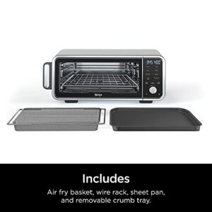 Ninja SP201 Digital Air Fry Pro Countertop 8-in-1 Oven with Extended Height, XL Capacity, Flip Up & Away Capability for Storage Space, with Air Fry Basket, Wire Rack & Crumb Tray, Silver