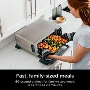 Ninja SP201 Digital Air Fry Pro Countertop 8-in-1 Oven with Extended Height, XL Capacity, Flip Up & Away Capability for Storage Space, with Air Fry Basket, Wire Rack & Crumb Tray, Silver