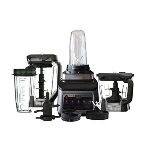 Ninja Professional Plus Kitchen System with Auto IQ 1400 Wp 5 Smoothies Function, Chopping and Dough Bundle with Four 16-oz cups with sipping lids (2 Items)