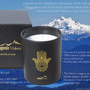 Patagonia Vibes Candle in Matte Glass Luxury Box Gift Aromatherapy Relaxing Meditation Gift Home & Decoration All Natural Soy Wax no Smoke 40 Hour Burn 100% Cotton wix Black Matte