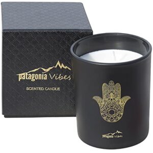 Patagonia Vibes Candle in Matte Glass Luxury Box Gift Aromatherapy Relaxing Meditation Gift Home & Decoration All Natural Soy Wax no Smoke 40 Hour Burn 100% Cotton wix Black Matte