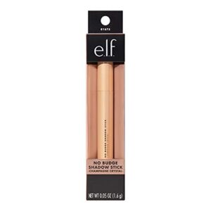 e.l.f. cosmetics no budge shadow stick, longwear, smudge-proof metallic eyeshadow, champagne crystal, 0.056 oz (1.6g)