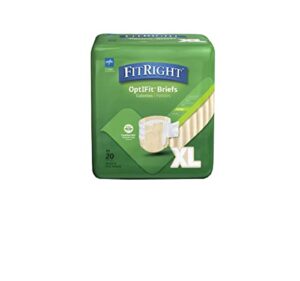medline fitextraxlg fitextraxlgz fitright extra briefs (pack of 20)