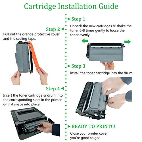 GREENCYCLE Compatible Toner Cartridge Replacement for Brother TN850 TN 850 TN820 TN 820 Work with HL-L6200DW HL-L6200DWT MFC-L5850DW MFC-L5900DW HL-L5200DW Series Printers (Black, 4 Pack)