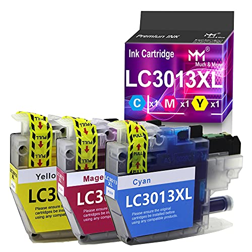 MM MUCH & MORE Compatible Ink Cartridge Replacement for Brother LC-3013 LC3011 LC3013 to use for MFC-J487DW MFC-J491DW MFC-J497DW MFC-J690DW MFC-J895DW Printers (Cyan + Magenta + Yellow) 3-Pack