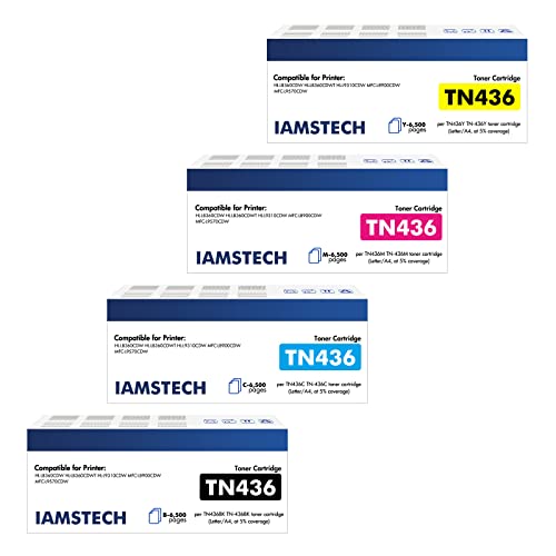 TN436 TN-436 Toner Cartridge Compatible Replacement for TN436BK TN436C TN436M TN436Y for MFC-L8900CDW HL-L8360CDW HL-L8360CDWT HL-L9310CDW MFC-L9570CDW Printer Ink (KCMY, 4-Pack, High Yield)