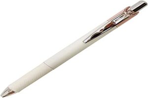pentel energel clena retractable liquid gel pen, micro fine point 0.5mm needle tip, black ink, classical pink body (bln75lp-a)