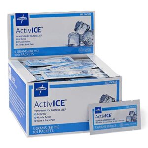 Medline ActivICE Topical Pain Reliever Gel, Great for Arthritis, Muscle Aches and Back Injuries, 5 Grams - 100 Packs