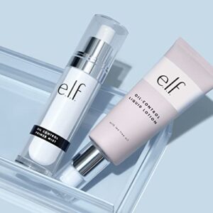 e.l.f, Oil Control Primer Mist, Water-Based, Mattifying, Lightweight, Hydrates, Preps, Balances Oil, Controls Shine, Enriched with Purified Water, Cucumber and Vitamin E, 1.01 Fl Oz