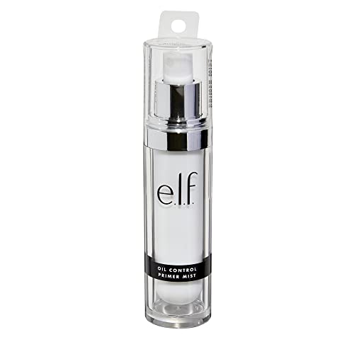 e.l.f, Oil Control Primer Mist, Water-Based, Mattifying, Lightweight, Hydrates, Preps, Balances Oil, Controls Shine, Enriched with Purified Water, Cucumber and Vitamin E, 1.01 Fl Oz