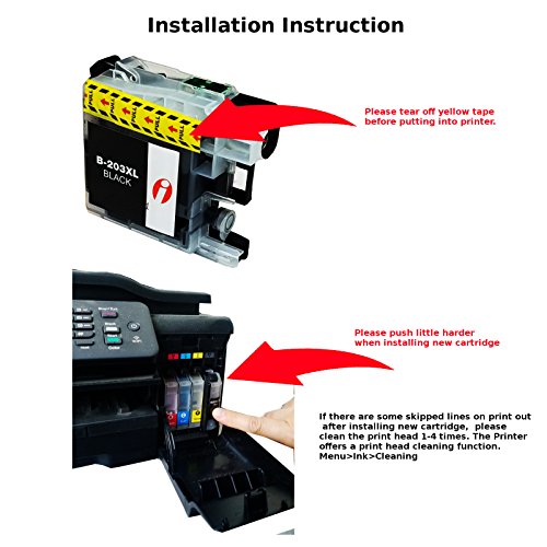 INK4WORK 24 Pack Compatible Ink Cartridge Replacement for Brother LC203 XL LC203XL (6 Black, 6 Cyan, 6 Magenta, 6 Yellow) for MFC-J460DW MFC-J480DW MFC-J485DW MFC-J680DW MFC-J880DW MFC-J885DW