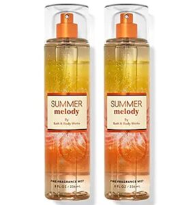 bath & body works summer melody fine fragrance body mist gift set 8 oz pack lot of 2 (summer melody)