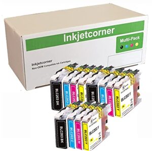inkjetcorner compatible ink cartridges replacement for lc-203 lc203 xl for use with mfc-j460dw mfc-j480dw mfc-j485dw mfc-j680dw mfc-j880dw mfc-j885dw (3 black 3 cyan 3 magenta 3 yellow, 12-pack)
