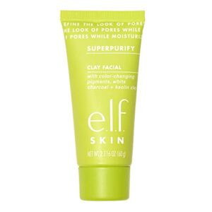 e.l.f. SKIN SuperPurify Clay Facial Mask, Color-Morphing Clay Mask For Refining Pores & Smoothing Skin, Reduces Excess Oil, Vegan & Cruelty-Free