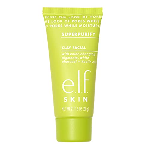 e.l.f. SKIN SuperPurify Clay Facial Mask, Color-Morphing Clay Mask For Refining Pores & Smoothing Skin, Reduces Excess Oil, Vegan & Cruelty-Free