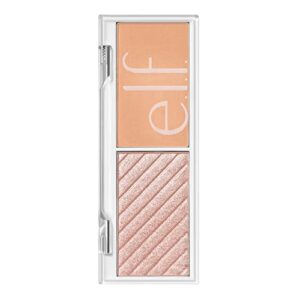 e.l.f. Cosmetics Bite-Size Face Duo, Highlighter, Bronzer & Blush Palette, Highly Pigmented, Cantaloupe, 0.049 Oz (1.4g), 0.049 ounces