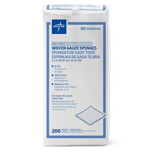 medline woven nonsterile gauze sponges, 12-ply, 4 x 4 inches, case of 2000