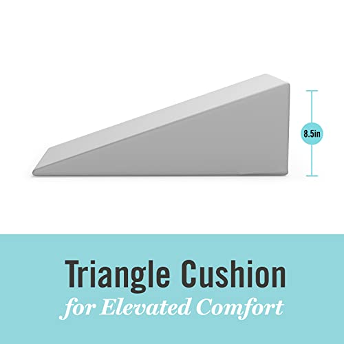 Martha Stewart Triangle Bed Wedge Cushion Pillow for Leg & Back Elevation, Sleeping & Sitting Up in