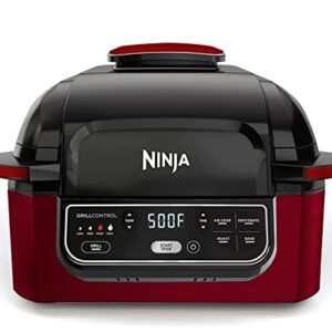 Ninja AG302HRD Foodi 5-in-1 Indoor Grill with Air Fry, Roast, Bake & Dehydrate, Red (Renewed)