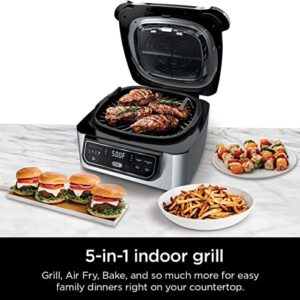 Ninja AG302HRD Foodi 5-in-1 Indoor Grill with Air Fry, Roast, Bake & Dehydrate, Red (Renewed)