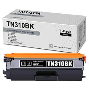 [black] 1 pack tn-310 tn310bk compatible toner cartridge replacement for brother mfc-9640cdn 9650cdw 9970cdw printer ink cartridge.