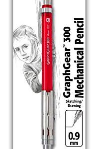 Pentel Arts GraphGear 300 Mechanical Pencil, (0.9mm) Thick line, 1-Pack, Red Barrel