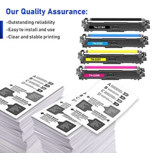 TN221 TN225 TN-221 Toner Cartridges: Compatible Replacement for Brother TN221BK TN225C TN225M TN225Y for HL-3170CDW MFC-9130CW MFC-9340CDW HL-3140CW HL-3150CDW MFC-9330CDW MFC-9140CDN Printer (4Packs)