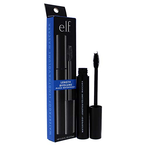 e.l.f. Waterproof Lengthening and Volumizing Mascara, Black, 0.3 Fl Oz