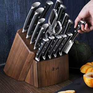 Cangshan S Series 1024043 German Steel Forged 17-Piece Knife Block Set, Walnut